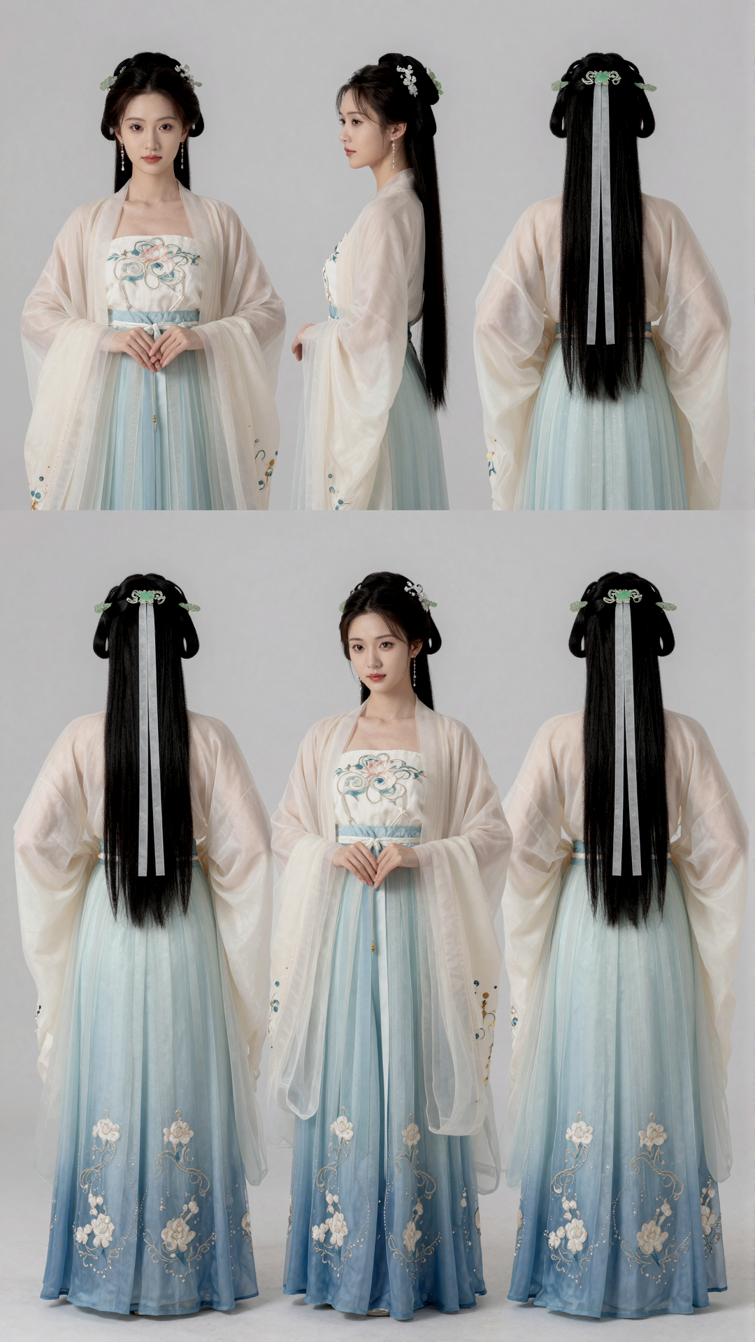 古风汉服三视图